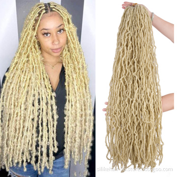 Wholesale 36 inch Blonde Goddess Braiding Dreadlocks For Black Women Nu Locs Crochet Braid Hair Synthetic Faux Locs Extension